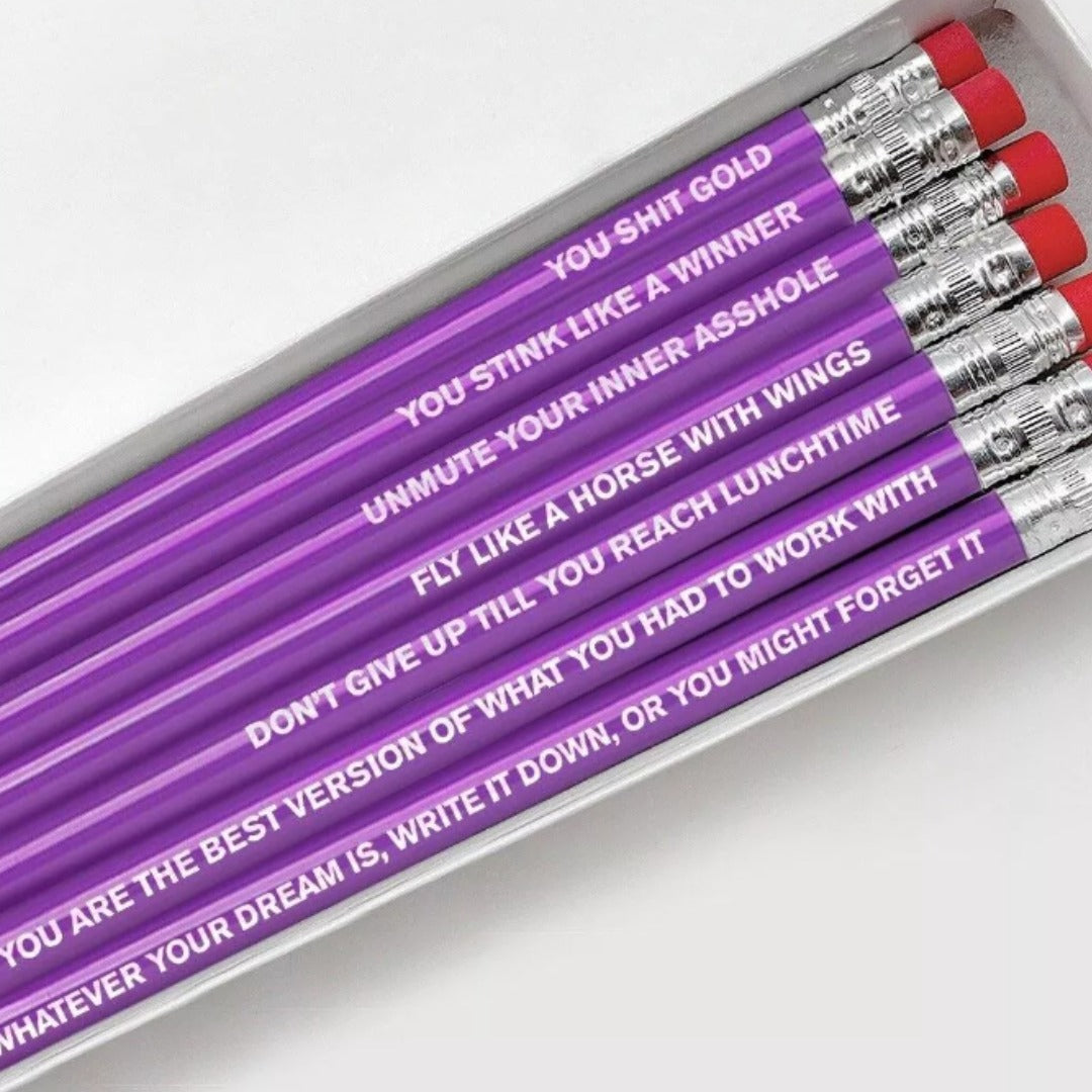 Motivational but sweary pencil sets