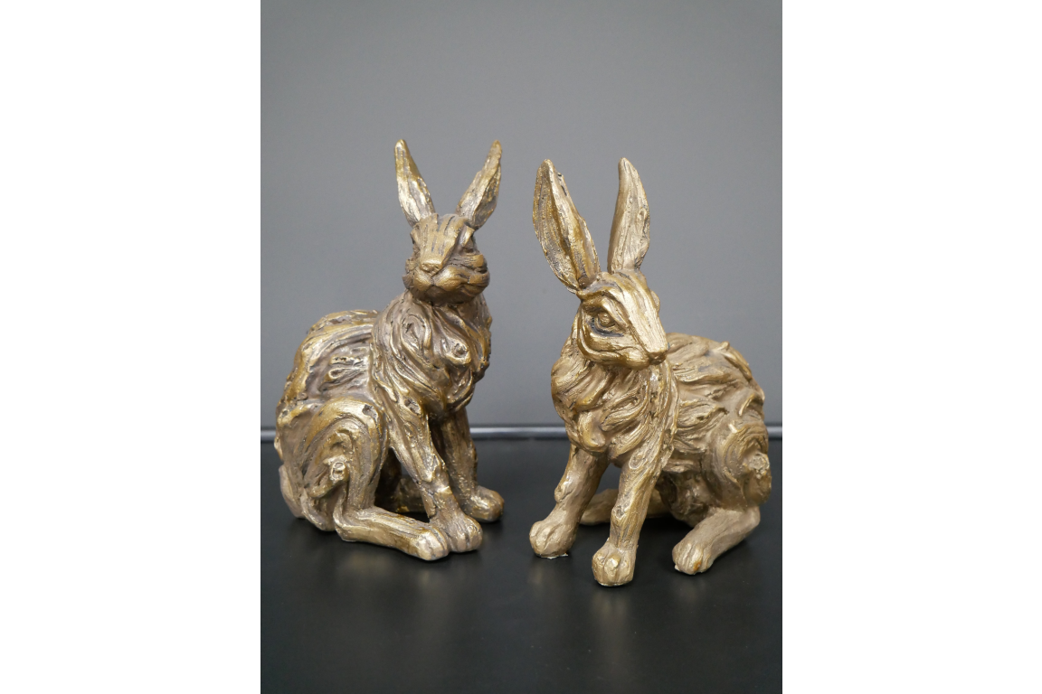 Set of Quirky Resin Hares