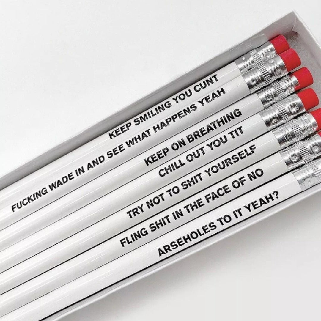 Motivational but sweary pencil sets