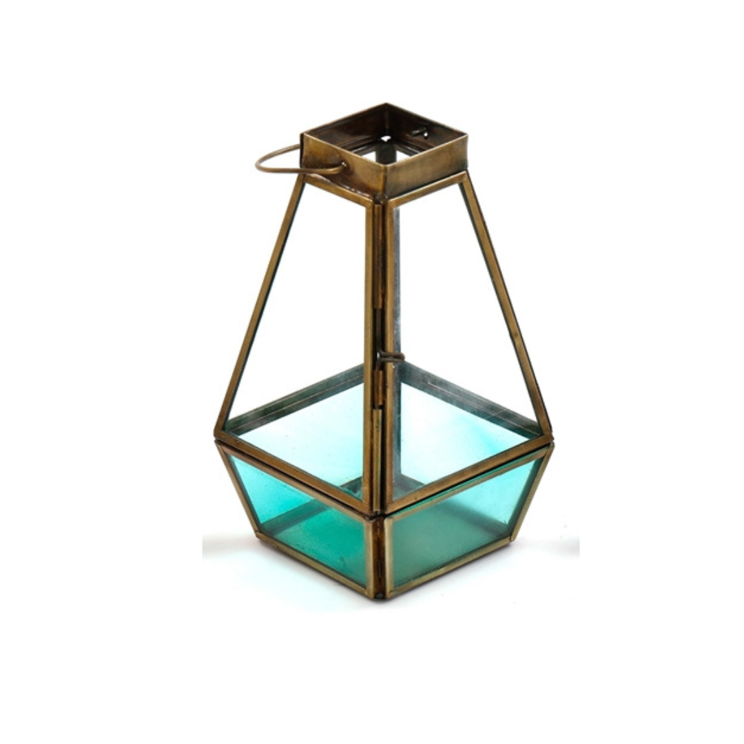 Vibrant Glass Lantern Tealight Holder – Home and Garden Décor