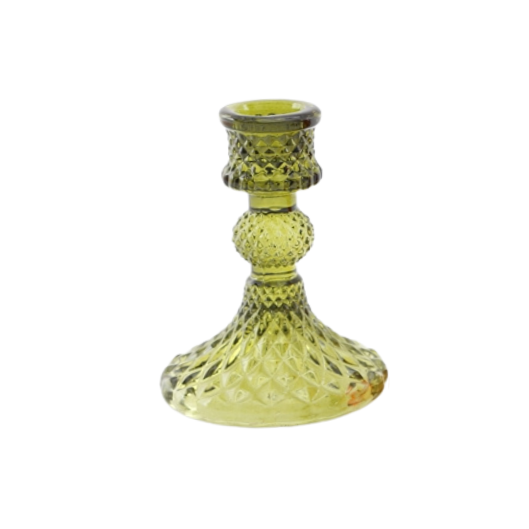 Coloured Glass Taper Candle Holder – Vibrant Home Décor