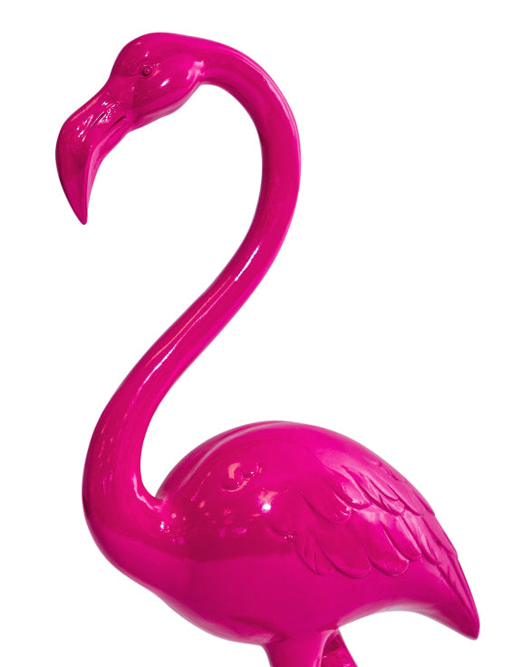 Electric Pink Standing Flamingo Figure – Vibrant and Playful Home Décor