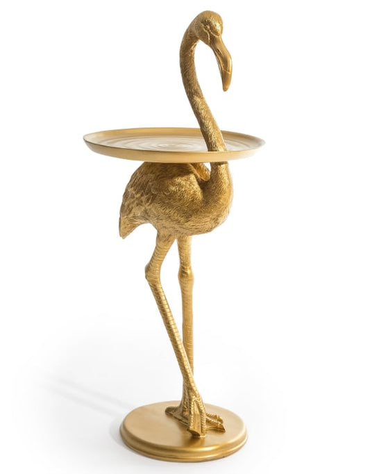 ANTIQUE GOLD FLAMINGO SIDE TABLE
