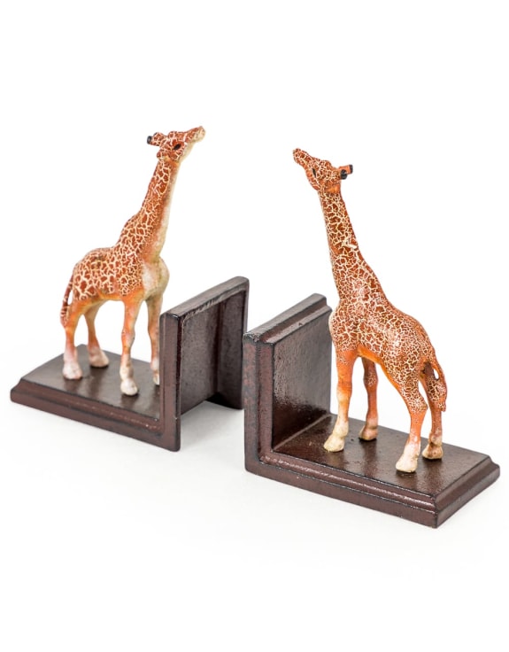 Giraffe Bookends Antiqued Cast Iron