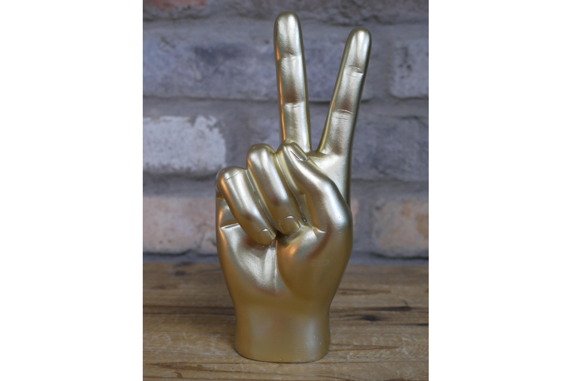 Gold Peace Hand Ornament – Stylish and Modern Home Décor