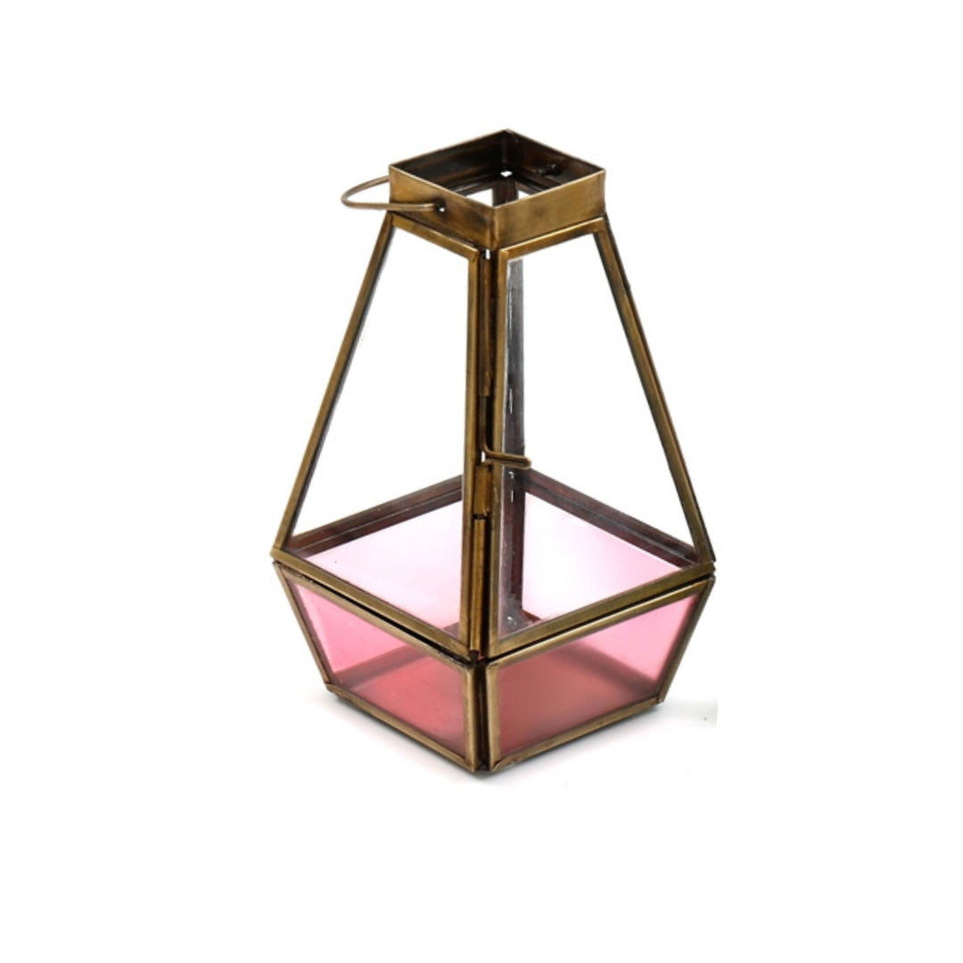 Vibrant Glass Lantern Tealight Holder – Home and Garden Décor