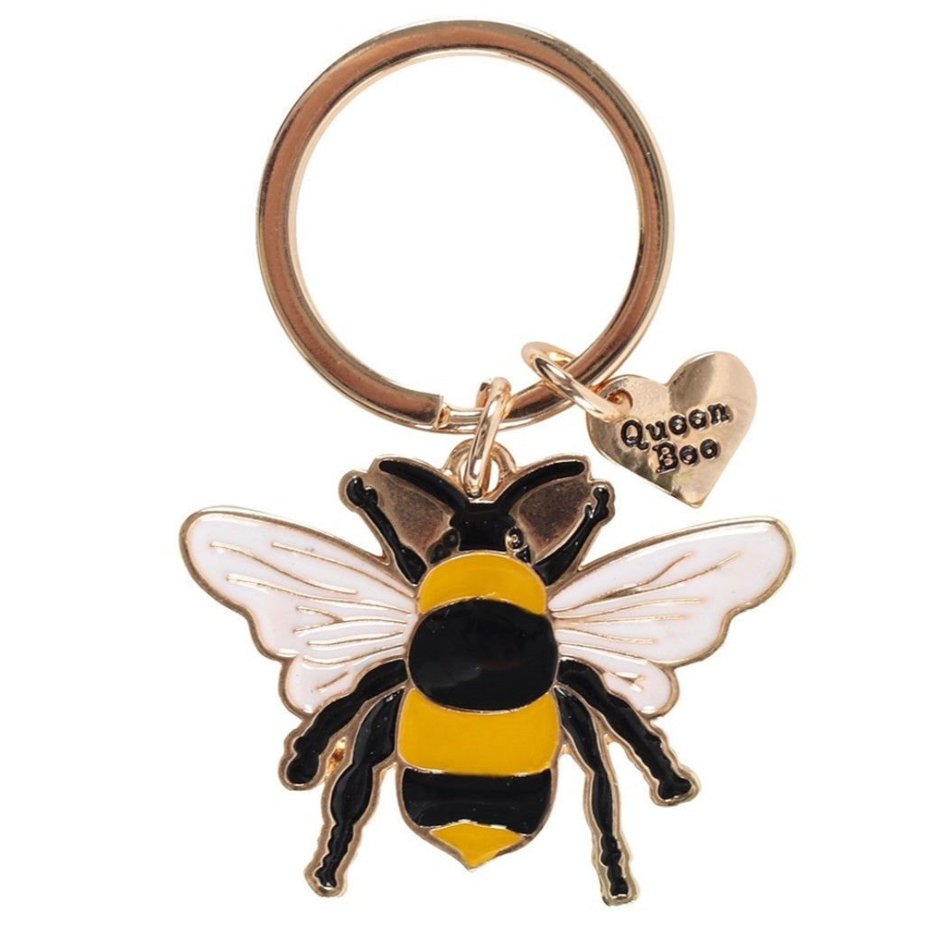 Queen Bee Enamel Keyring