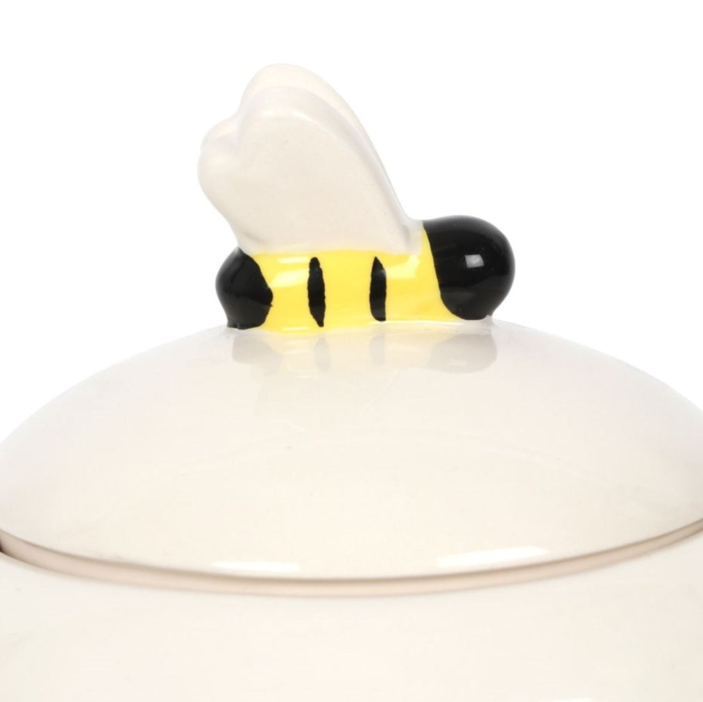 Bee Happy Ceramic Storage Jar