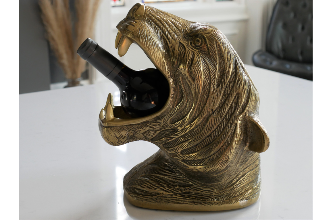 Tiger Head Bottle Holder – Bold & Unique Home Bar Décor