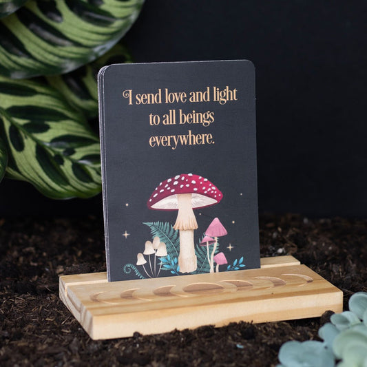 Set of 10 Affirmation Cards with Wooden Stand