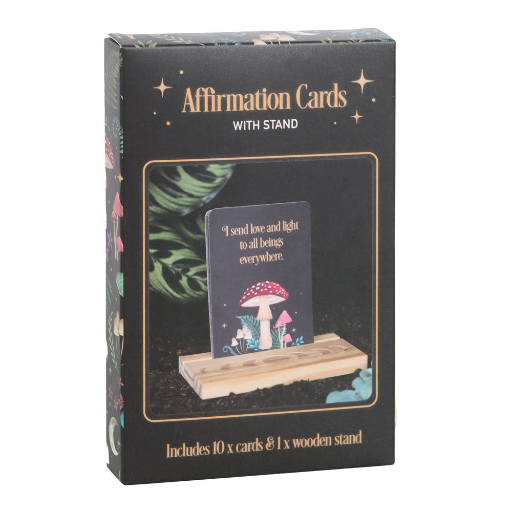 Set of 10 Affirmation Cards with Wooden Stand