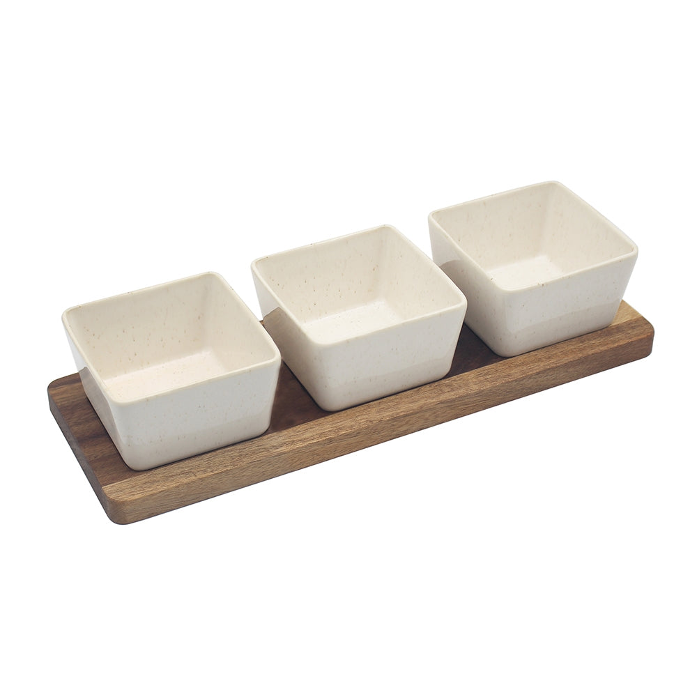 Ceramic Snack Tray Sets with Wooden Boards – Perfect for Movie Nights and Hosting