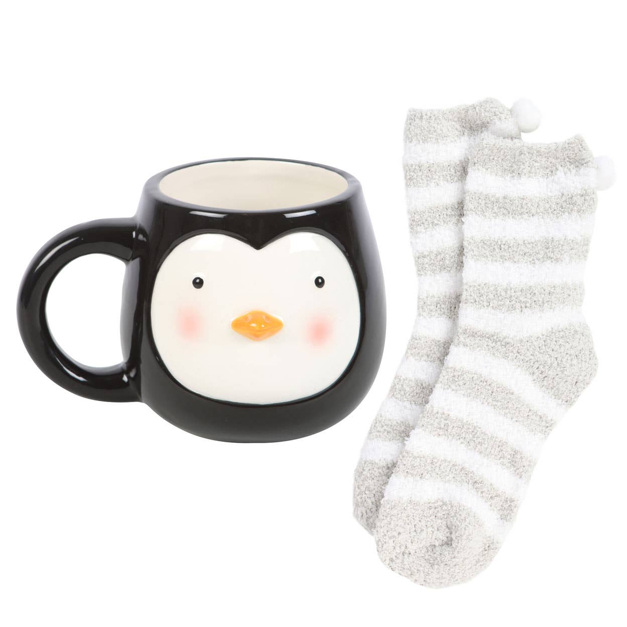 Winter Penguin Mug and Socks Set