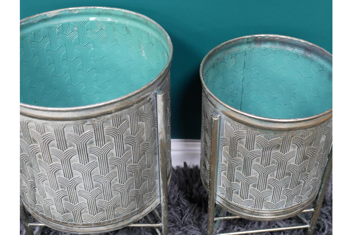 Set of Two Metal Planters
