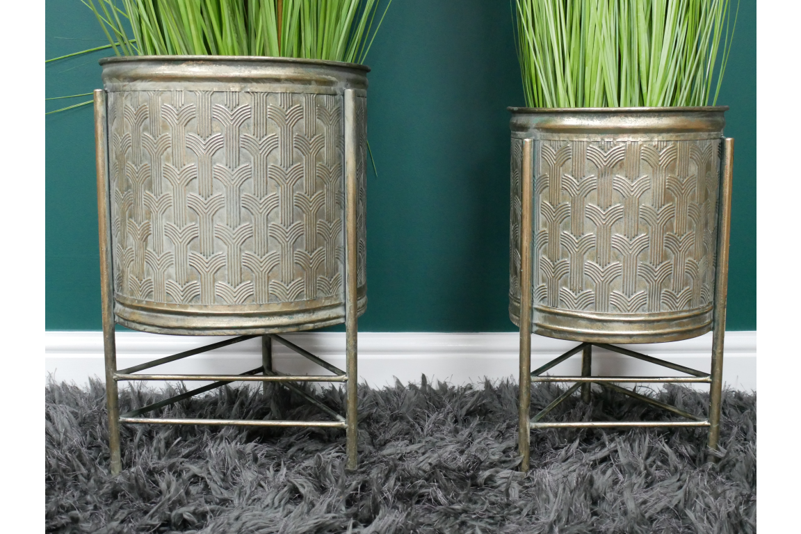 Set of Two Metal Planters