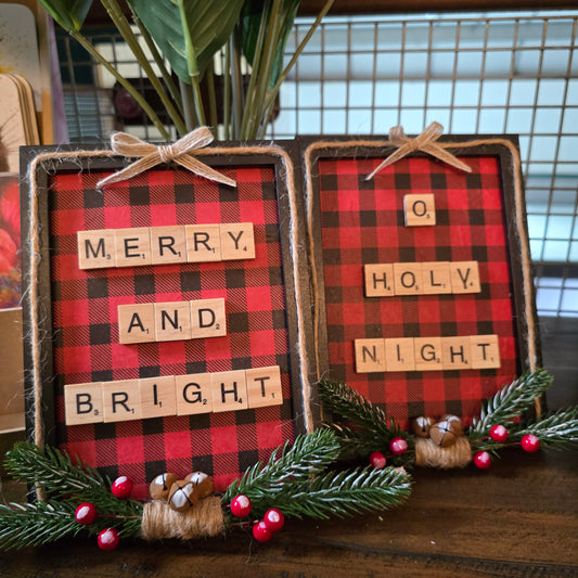 Merry Frames – Christmas Scrabble Piece Frames with Festive Sayings