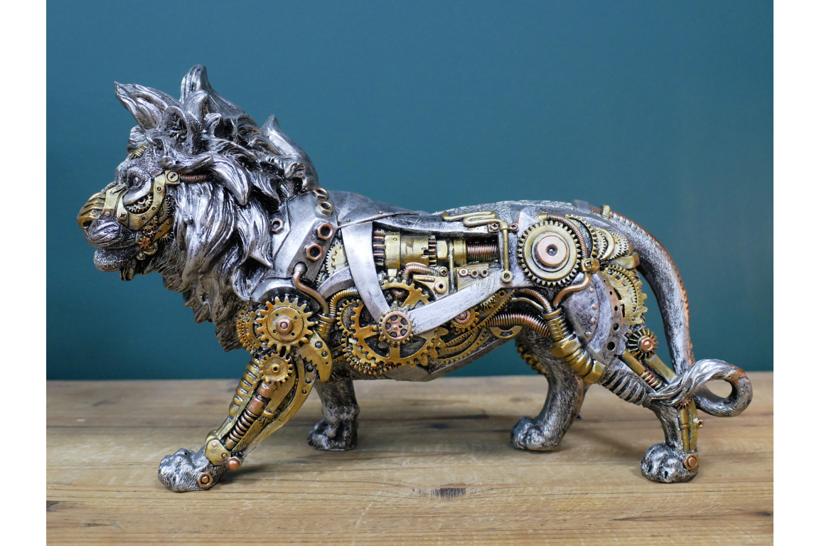 Steampunk Lion Ornament – Intricate and Unique Home Décor