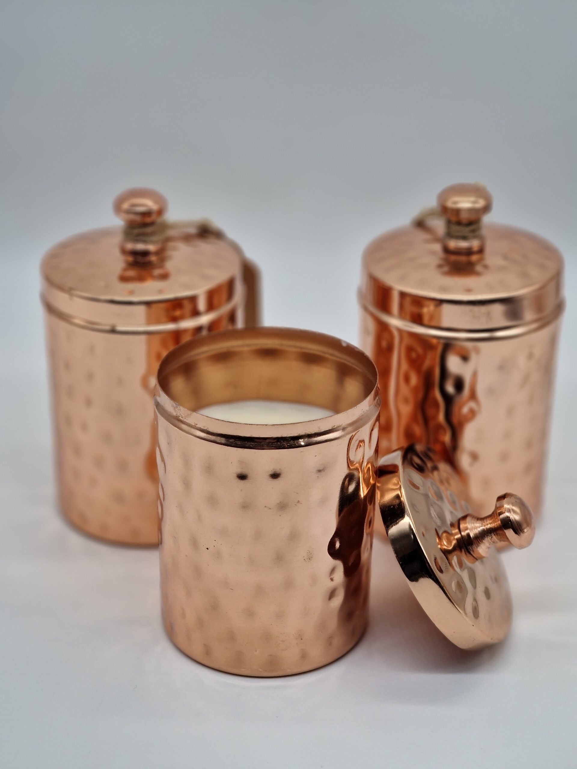 Hand Poured Hammer Copper Pot Candles