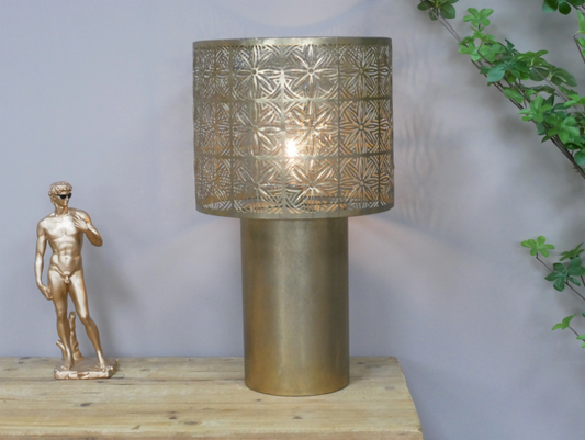 Intricate Cutout Shade - Antique Gold Finish