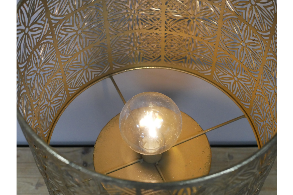 Intricate Cutout Shade - Antique Gold Finish