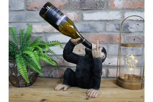 Very cheeky Monkey Wine Holder (Black)
