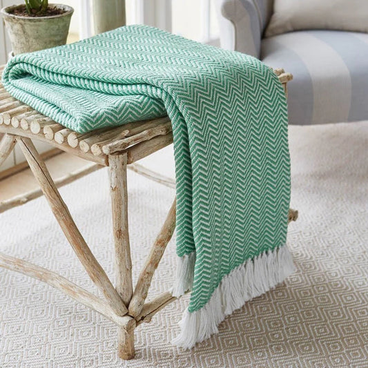 Weaver Green Herringbone Blanket
