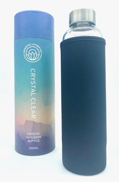 Crystal Clear Jar Water Bottle - various blends/crystals
