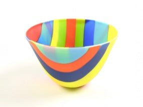 Striped Fused Glass Bowl