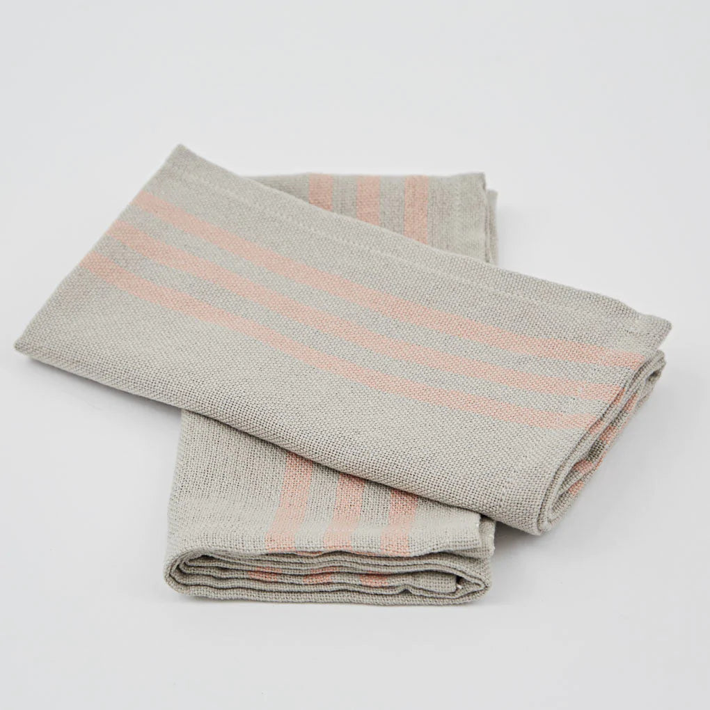 Weaver Green Maxime Linen & Coral Napkins (4 Pack)