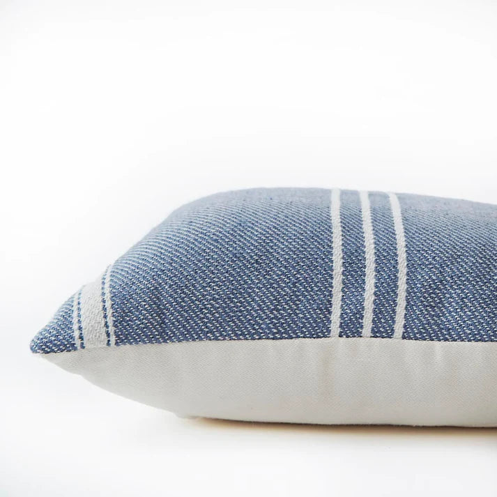 Weaver Green Oxford Stripe Navy Cushion