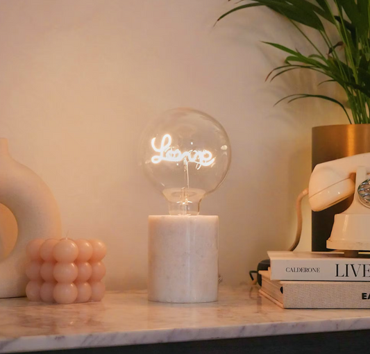 LED Text Lamp - Concrete or Marble