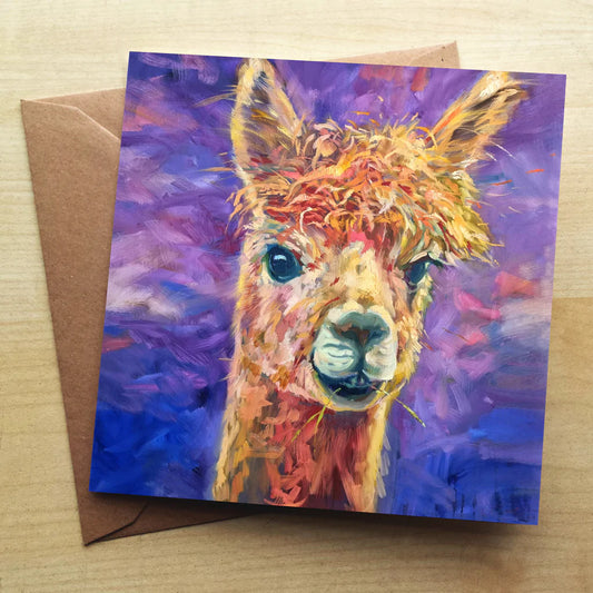 Alfie Alpaca Greetings Card