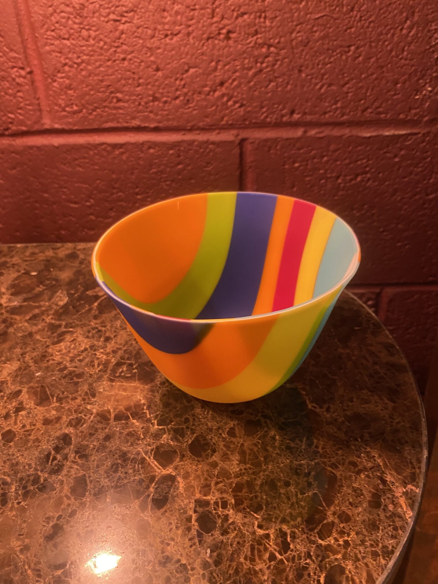 Striped Fused Glass Bowl