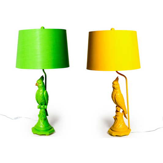 Parrot Table Lamp With Metallic Lined Shade