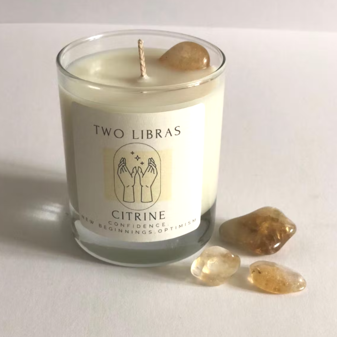 Two Libras Crystal Intention Candles- Various Styles