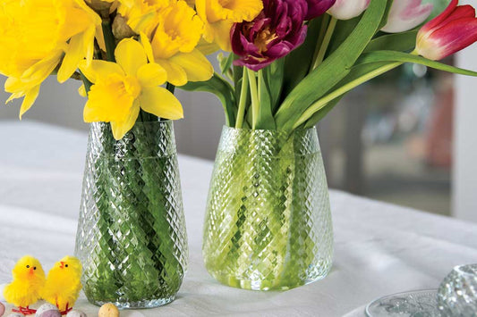 Hand Cut Diamond Effect Vases