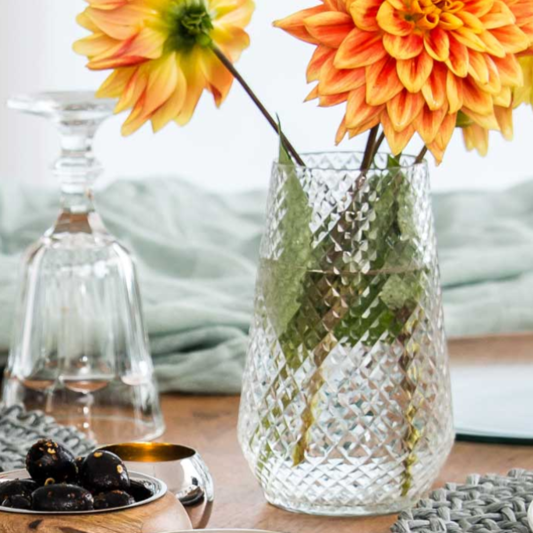 Hand Cut Diamond Effect Vases